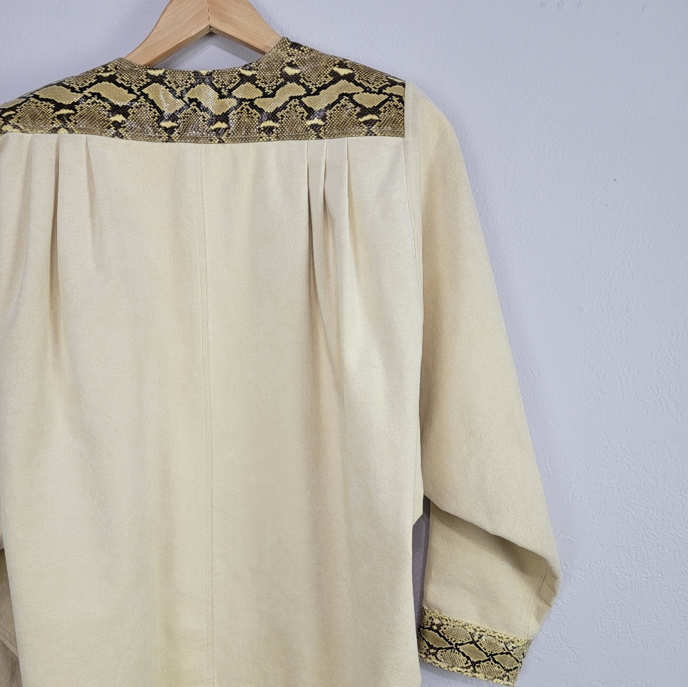 Vintage Kohler UltraSuede Snakeskin Trim Open Jacket Size 10 Union USA - Picture 14 of 15